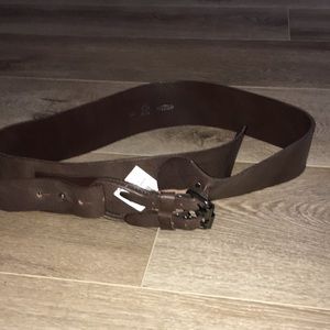 TOPFER GENUINE LEATHER WIDE BROWN CIRSET ADJUSTABLE WAIST BELT NWT SIZE …